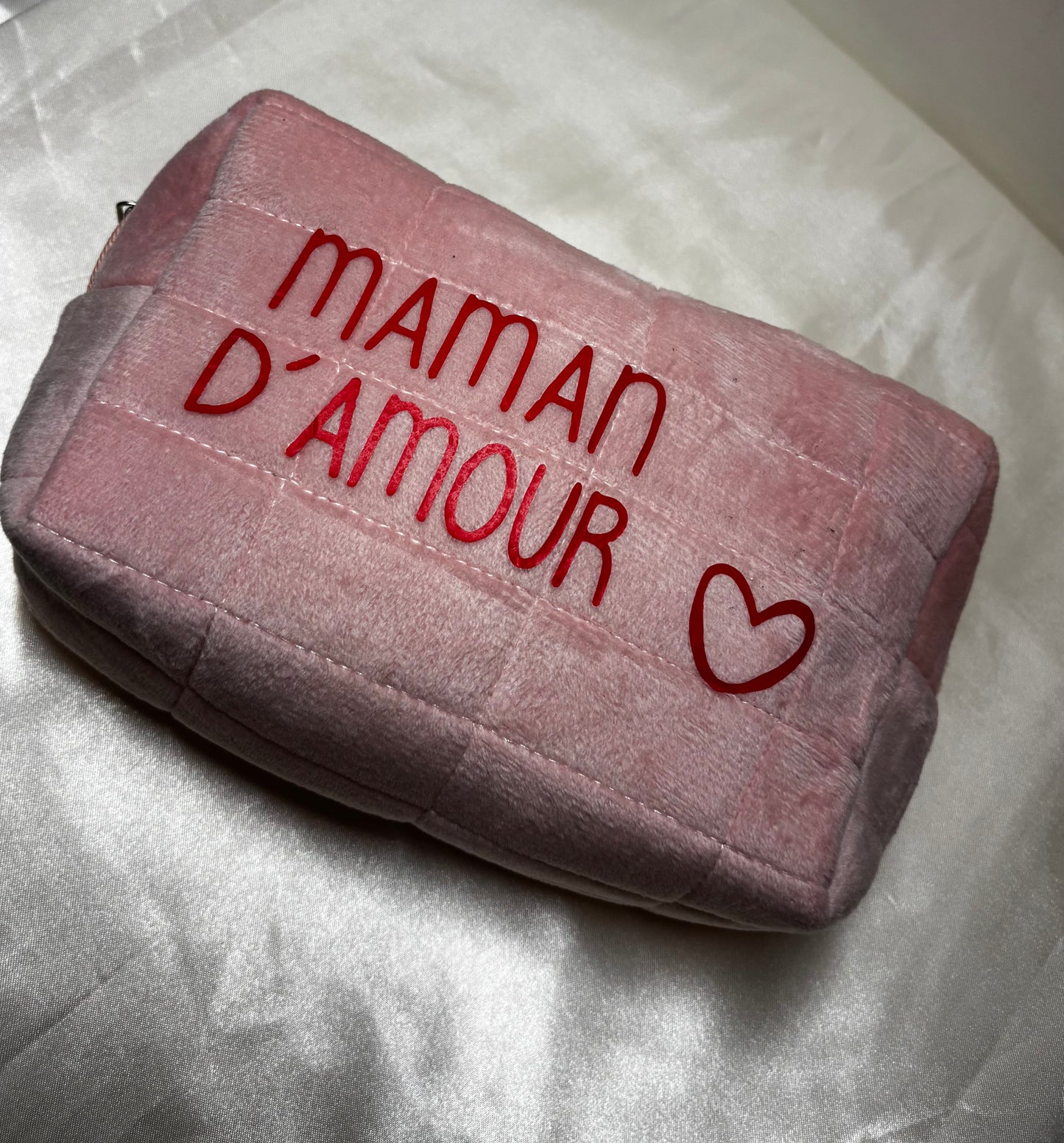 Trousse douce en peluche rose
